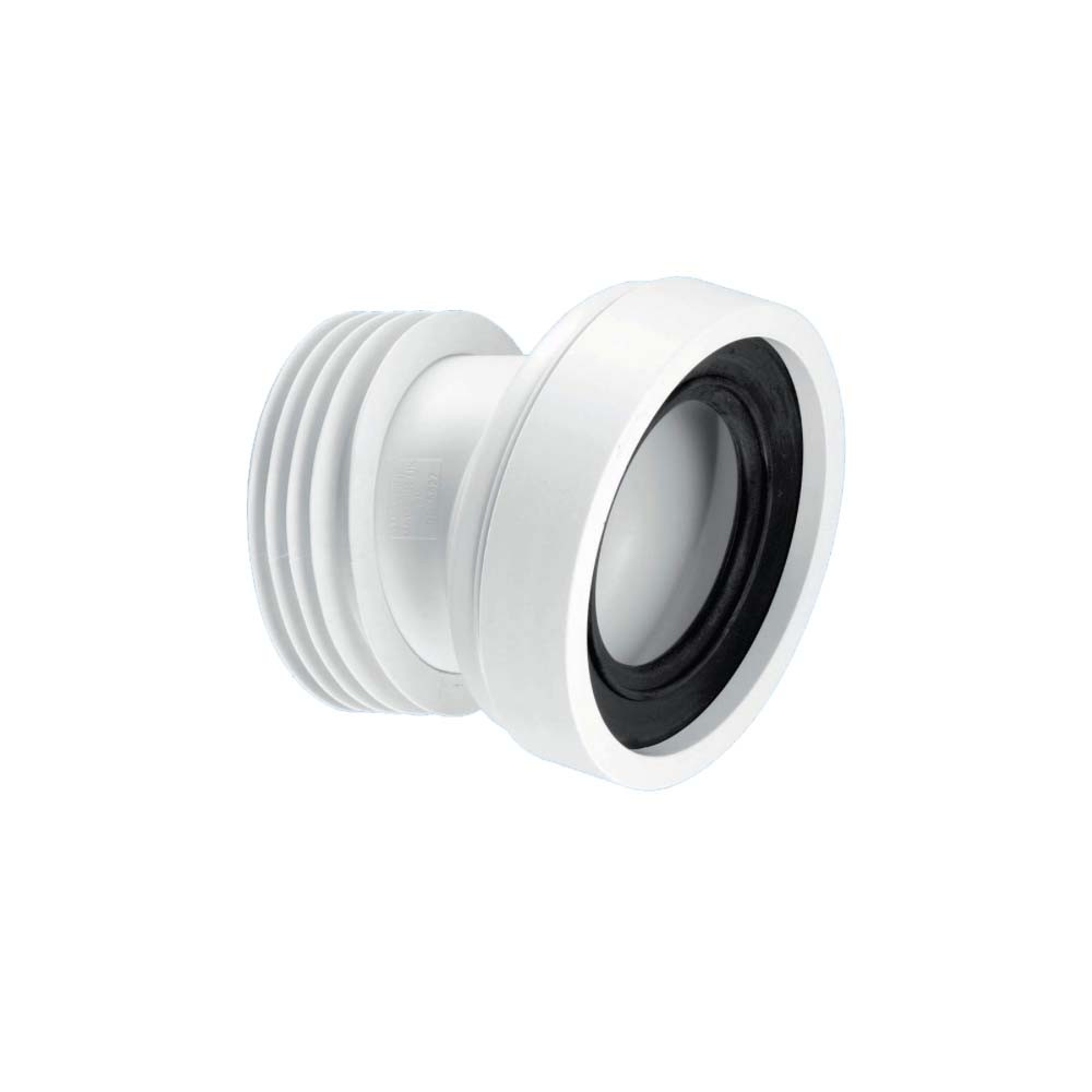 Photograph of McAlpine 97-107mm Inlet x 4"/110mm Outlet 14deg Angle Rigid WC Connector WC-CON7A