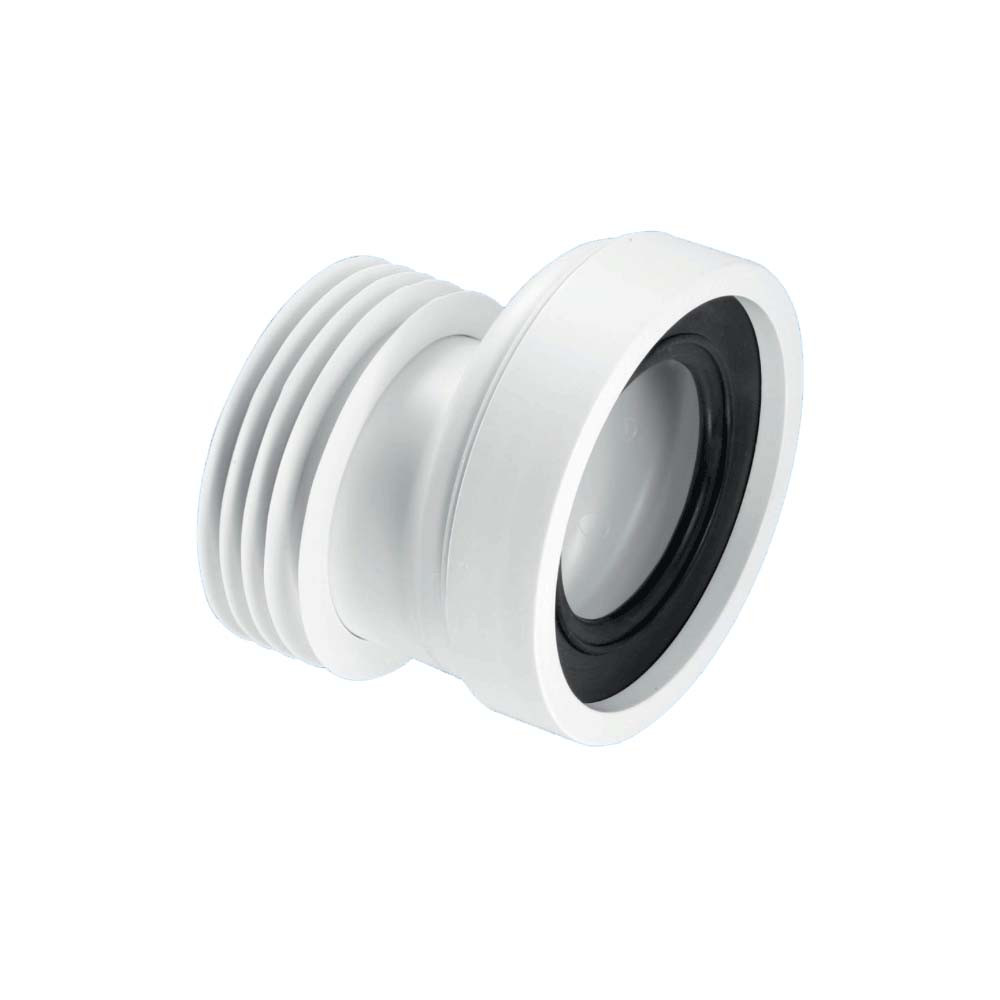 Photograph of McAlpine 97-107mm Inlet x 4"/110mm Outlet with 20mm Offset Rigid WC Connector WC-CON4