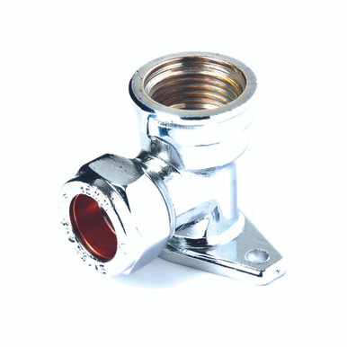 Compression Fitting Wall Plate Elbow 15mm x ? FI Chrome product image