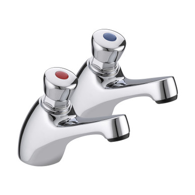 Further photograph of Bristan Value Non Concussive Basin Pillar Taps (Pair)