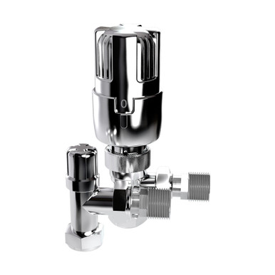 Further photograph of 15mm Angled Thermostatic Radiator Valve Chrome (Twin Pack)