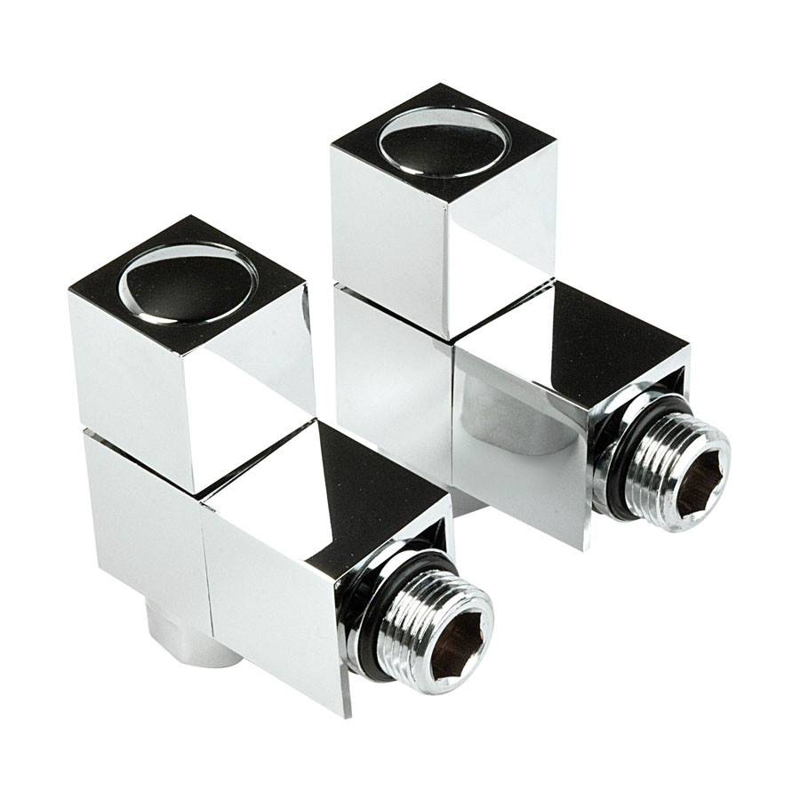 Photograph of 15mm Square Angled Radiator Valve Chrome