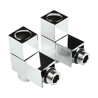 Further photograph of 15mm Square Angled Radiator Valve Chrome