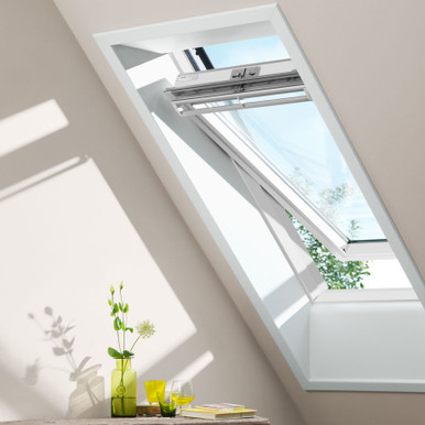 Further photograph of VELUX 550mm x 780mm White Painted Finish Centre Pivot Roof Window GGL CK02 2070