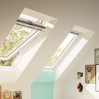 Further photograph of VELUX 550mm x 980mm White Painted Finish Centre Pivot Roof Window GGL CK04 2070