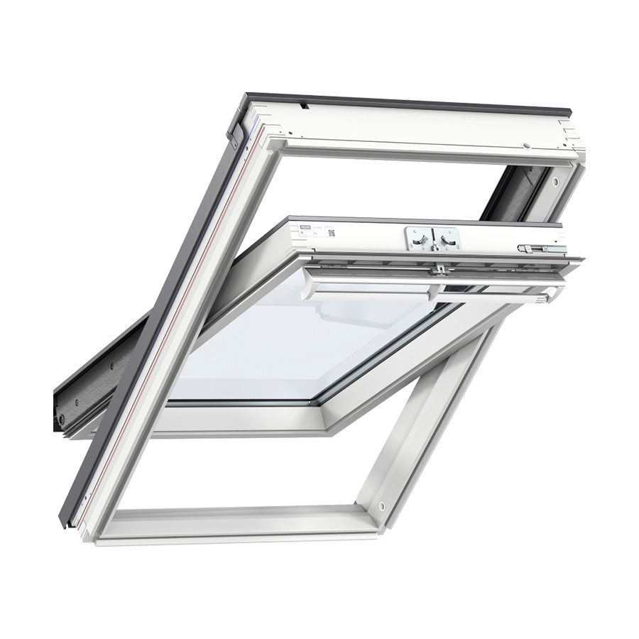 Photograph of VELUX 1140mm x 1180mm White Painted Finish Centre Pivot Roof Window GGL SK06 2070