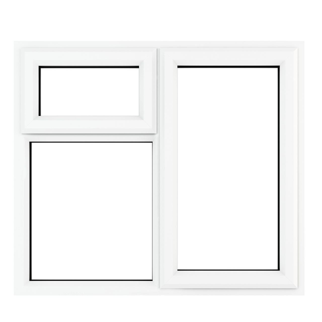 Photograph of Crystal White uPVC Casement Window Right Hand Side & Top Opening 1190mm x 1040mm