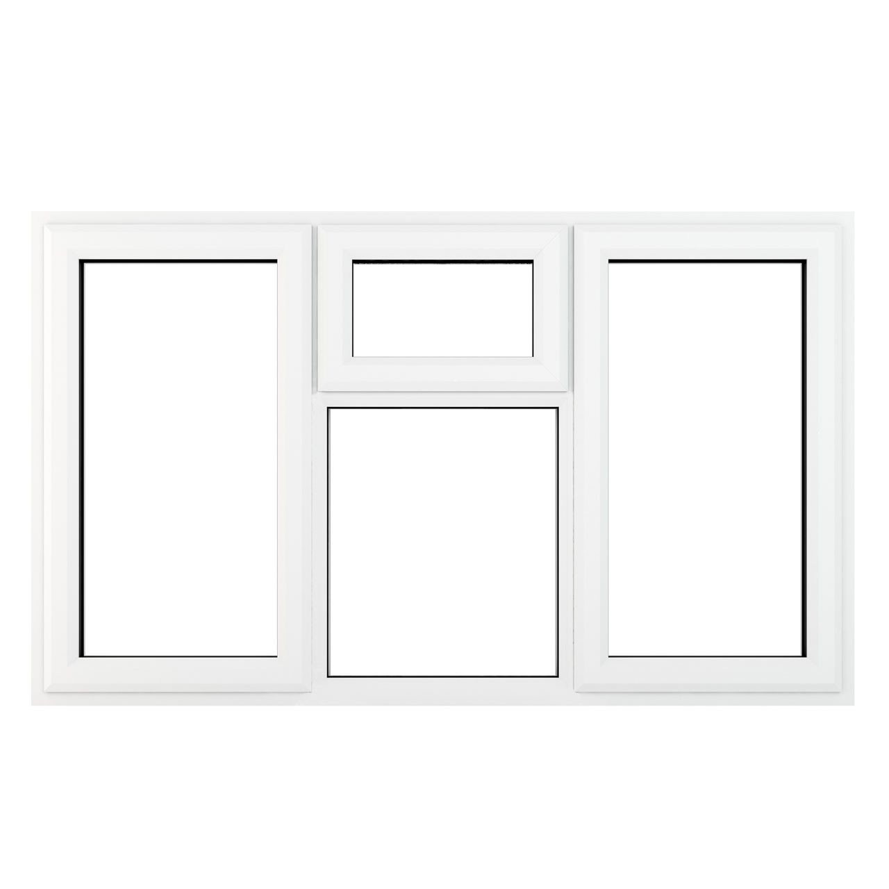 Photograph of Crystal White uPVC Casement Window Side & Top Opening, Fixed Light 1770mm x 1190mm