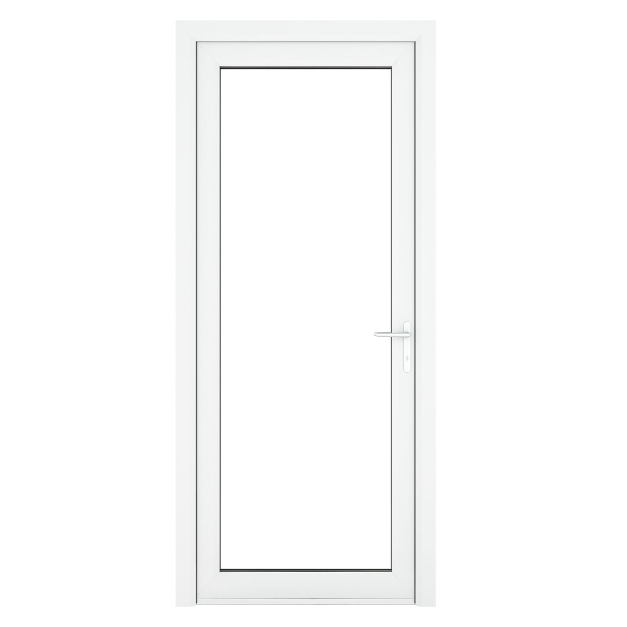 Photograph of Crystal White uPVC Back Door Fully Glazed Left Hand Hung 2090mm x 920mm