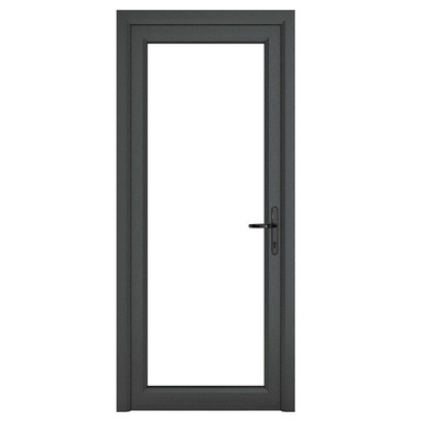 Crystal Grey uPVC Back Door Fully Glazed Left Hand Hung 2090mm x 920mm