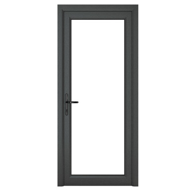 Crystal Grey uPVC Back Door Fully Glazed Right Hand Hung 2090mm x 920mm