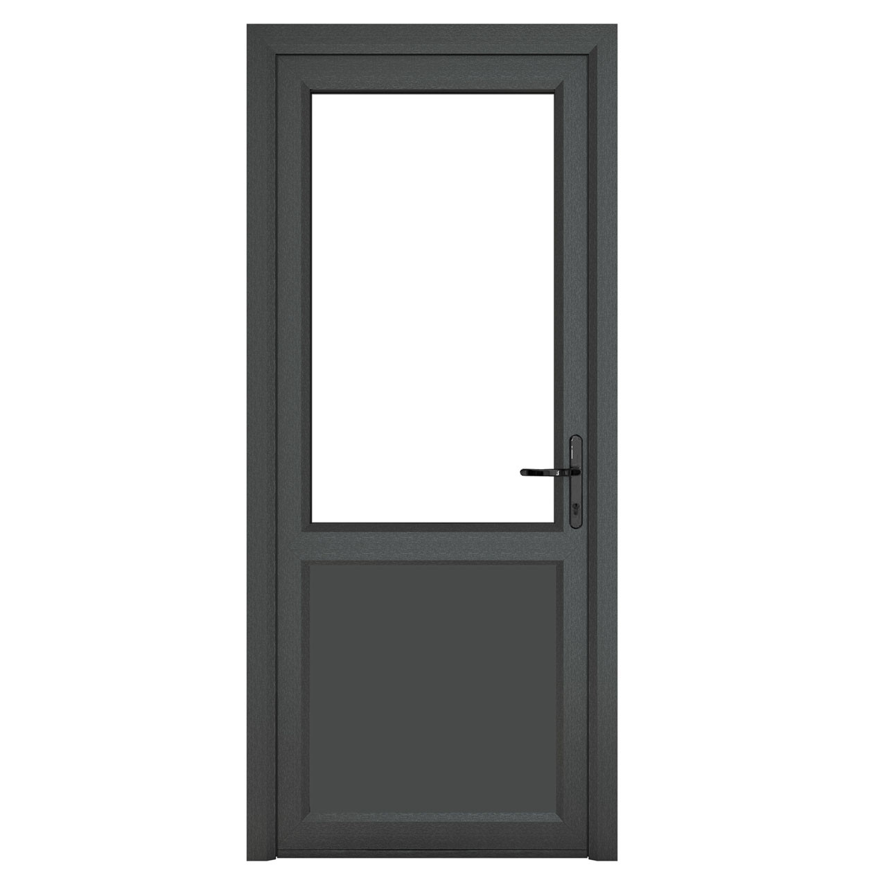 Photograph of Crystal Grey uPVC Back Door Half Glazed Left Hand Side Hung 2090mm x 840mm