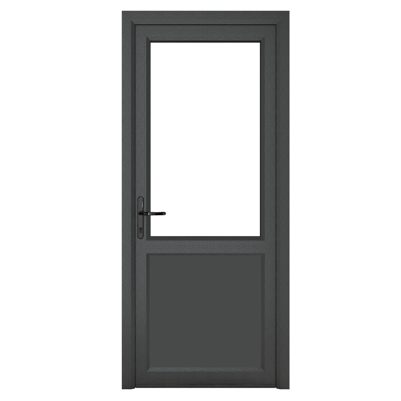 Photograph of Crystal Grey uPVC Back Door Half Glazed Right Hand Side Hung 2090mm x 920mm
