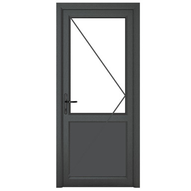 Further photograph of Crystal Grey uPVC Back Door Half Glazed Right Hand Side Hung 2090mm x 920mm