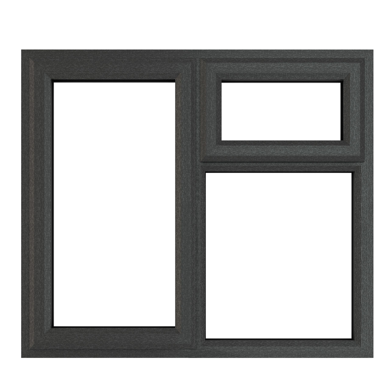 Photograph of Crystal Grey uPVC Casement Window Left Hand Side Opening & Top Opening 1190mm x 1115mm