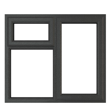 Crystal Grey uPVC Casement Window Right Hand Side Opening & Top Opening 1190mm x 1115mm