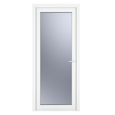 Crystal White uPVC Back Door Fully Glazed Frosted Left Hand Side Hung 2090mm x 840mm product image