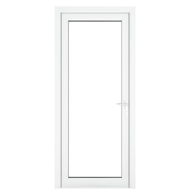 Crystal White uPVC Back Door Fully Glazed Left Hand Side Hung 2090mm x 840mm