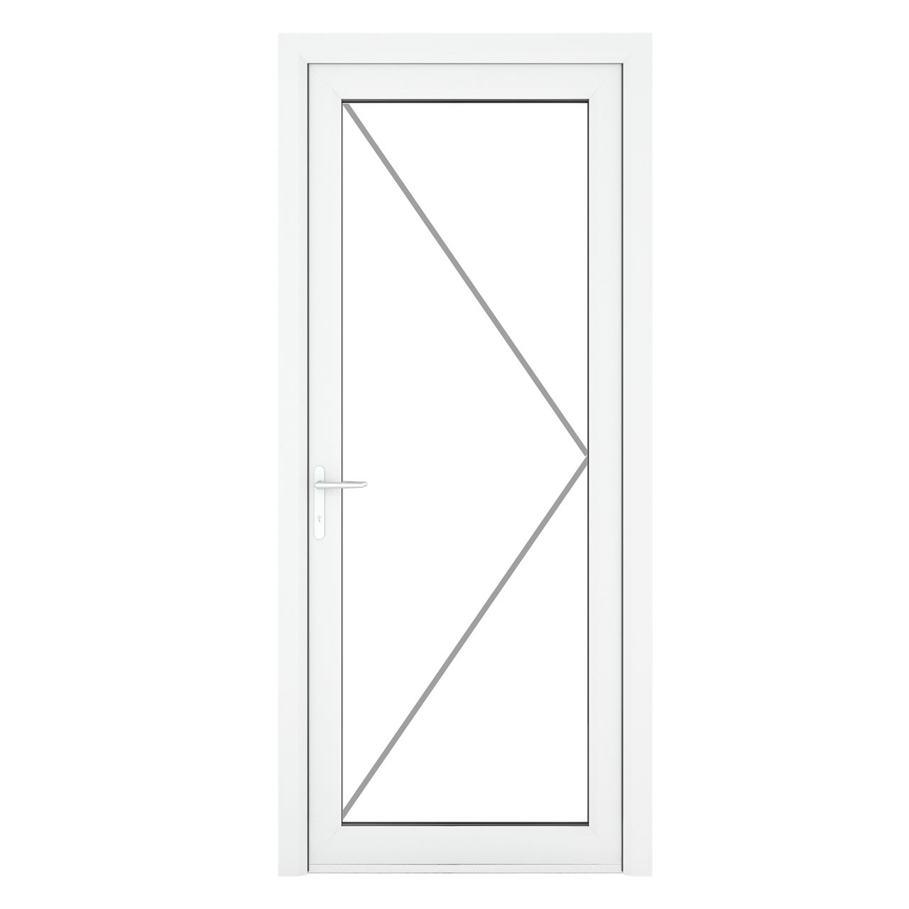 Photograph of Crystal White uPVC Back Door Half Glazed Left Hand Side Hung 2090mm x 840mm