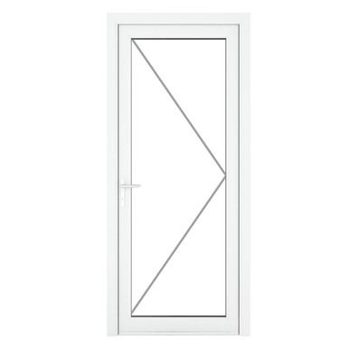 Crystal White uPVC Back Door Half Glazed Left Hand Side Hung 2090mm x 840mm