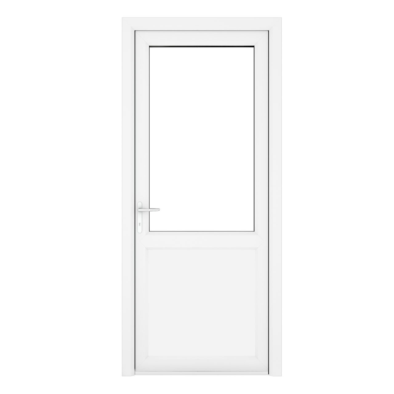 Photograph of Crystal White uPVC Back Door Half Glazed Right Hand Side Hung 2090mm x 840mm