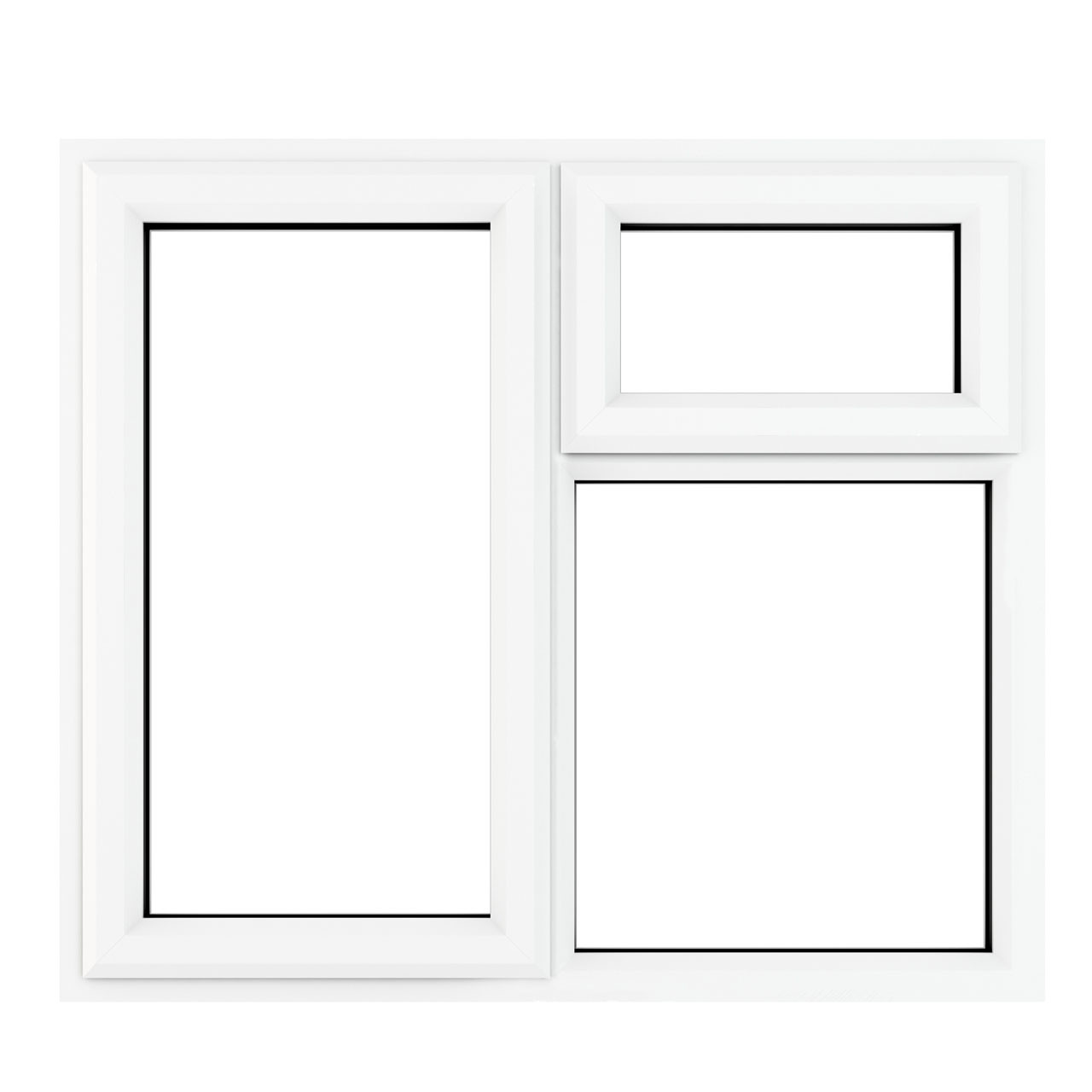 Photograph of Crystal White uPVC Casement Window Left Hand Side Opening & Top Opening 1190mm x 1115mm