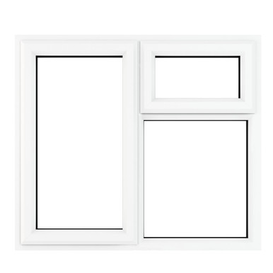 Crystal White uPVC Casement Window Left Hand Side Opening & Top Opening 905mm x 965mm