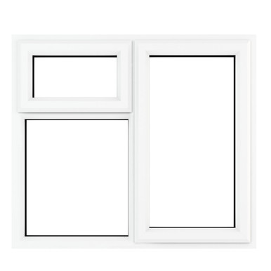 Crystal White uPVC Casement Window Right Hand Side Opening & Top Opening 905mm x 965mm