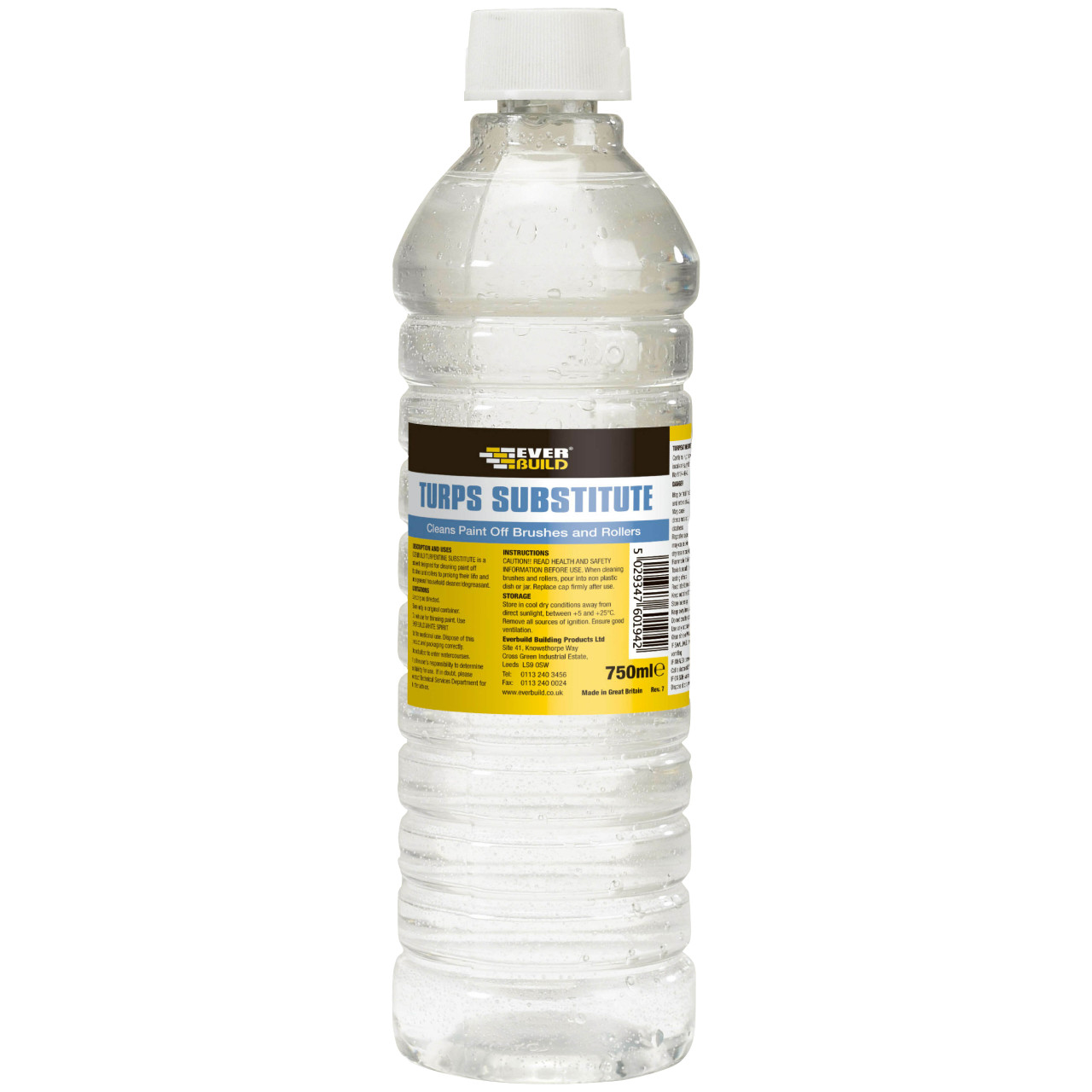 Photograph of Everbuild Turpentine Substitute, Clear, Solvent Based, EN 374, 750ml