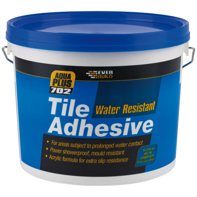 Everbuild 702 Aqua Plus Water Resistant Tile Adhesive 7.5kg/5Ltr product image