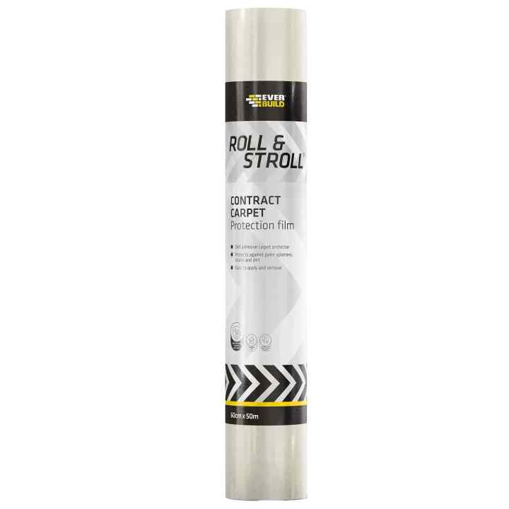 Photograph of Everbuild Roll & Stroll Contract Carpet Protector, Clear, 50m x 100mm