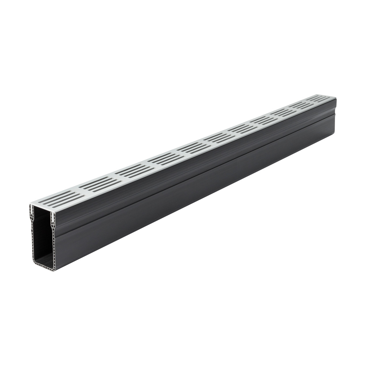 Photograph of ACO Threshold Drain Silver Aluminium Grating