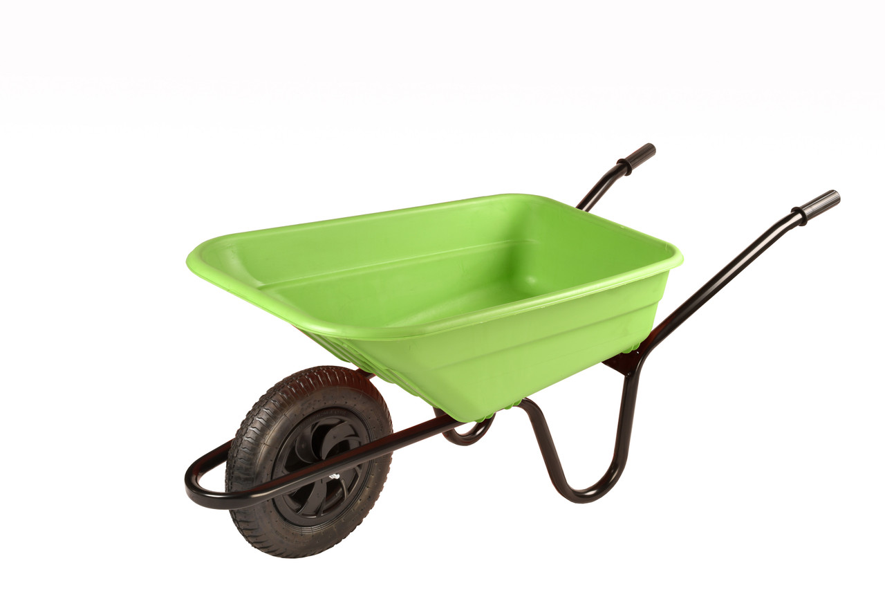 Photograph of Walsall Shire 90L Lime Poly Pneumatic Wheelbarrow