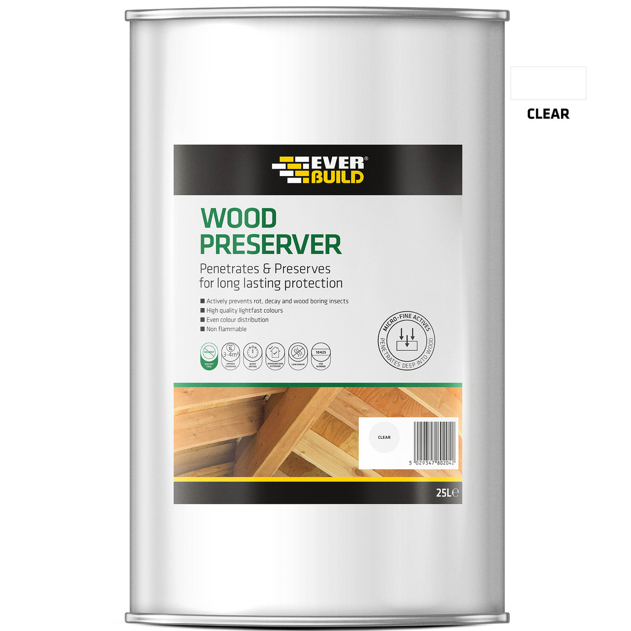 Photograph of Everbuild Clear Wood Preserver 25Ltr