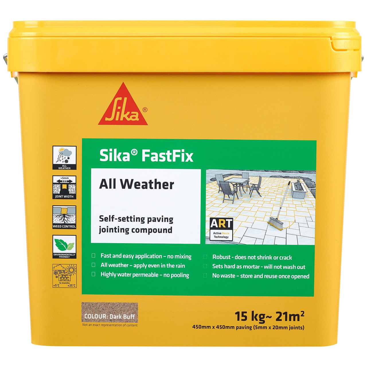 Photograph of Sika FastFix All Weather Jointing Compound Dark Buff - 15kg