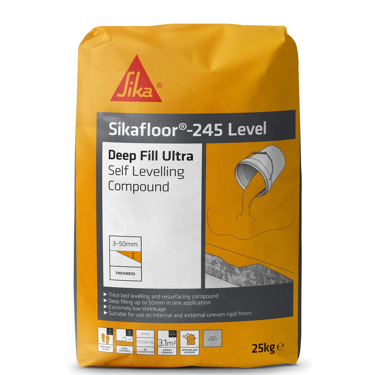 Photograph of Sikafloor 245 Level Deep Fill Ultra Self Levelling Compound 25kg