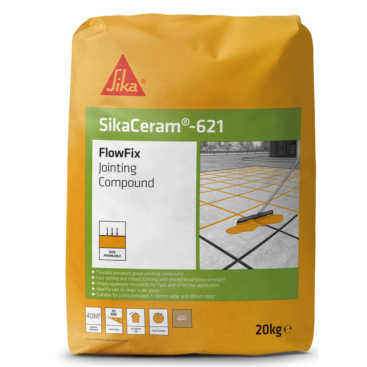 Photograph of Sika Sikaceram 621 FlowFix Jointing Compound Buff - 20kg