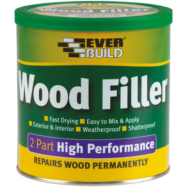 Everbuild 2 Part High Performance Wood Filler, Pine, ISO 20345, EN 374, 500g Tub product image