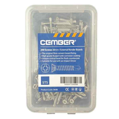 Sts Cember External Render Board Screw 38mm (250) 5638 product image