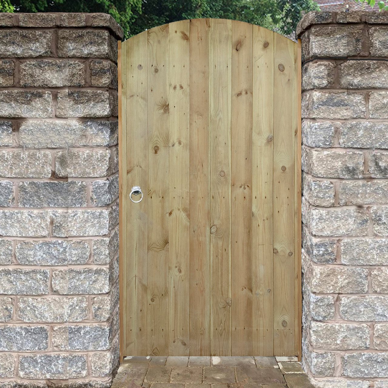 Photograph of Priory Curved Pedestrian Side Gate 3' x 6' (90cm x 183cm)