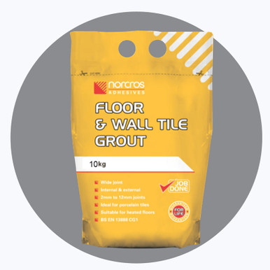 Further photograph of Norcros 10kg Floor & Wall Tile Grout Steel Grey
