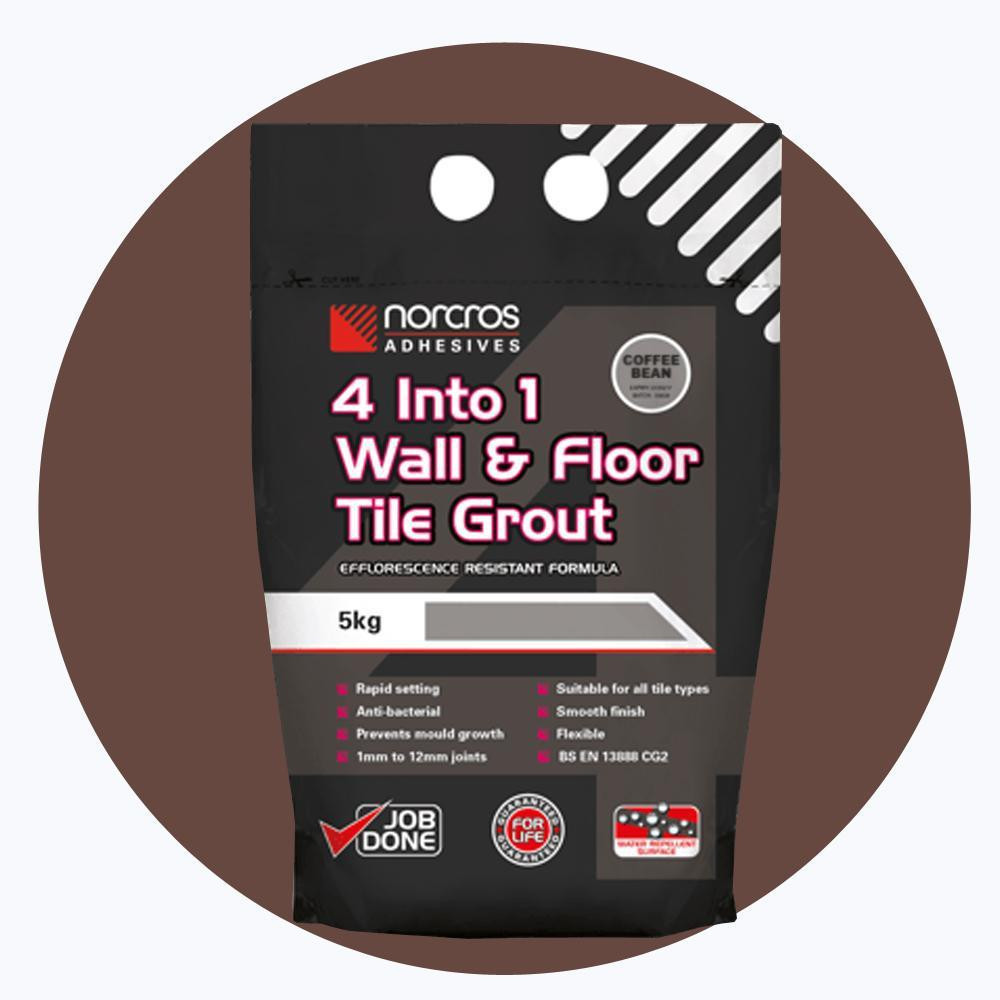 Photograph of Norcros 4 into 1 Flexible Floor & Wall Grout COFFEE BEAN BROWN