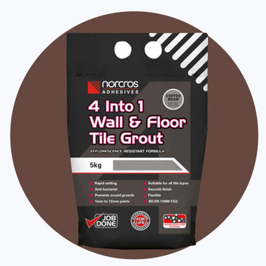 Further photograph of Norcros 4 into 1 Flexible Floor & Wall Grout COFFEE BEAN BROWN