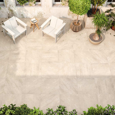 Further photograph of MKM Outdoor Porcelain Tile, Cream, 600 x 600 x 20mm