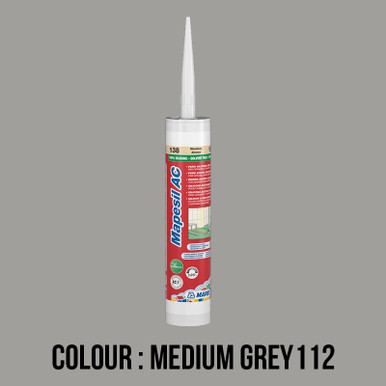 Further photograph of Mapei Silicone sealant MAPESIL AC Medium Grey 112