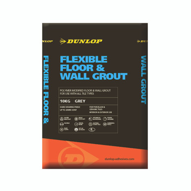 Dunlop Flexible Floor & Wall Grout Grey 10kg