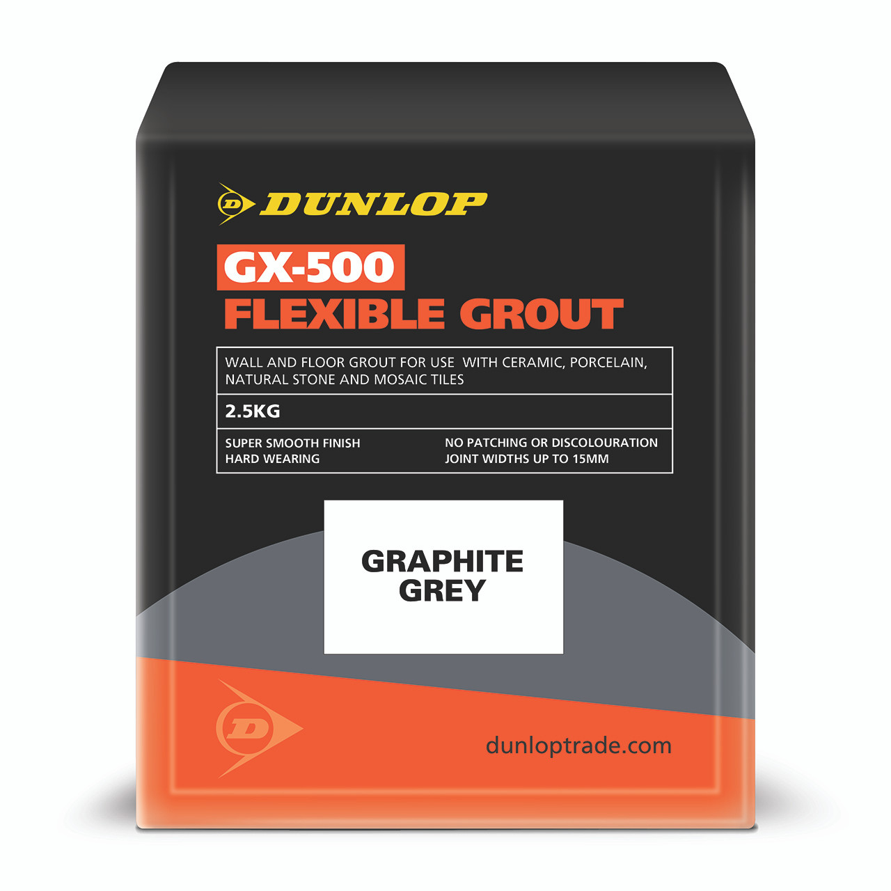 Photograph of Dunlop GX-500 Flexible Grout Graphite Grey 2.5kg