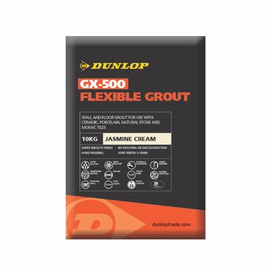 Dunlop GX-500 Flexible Grout Jasmine Cream 10kg product image