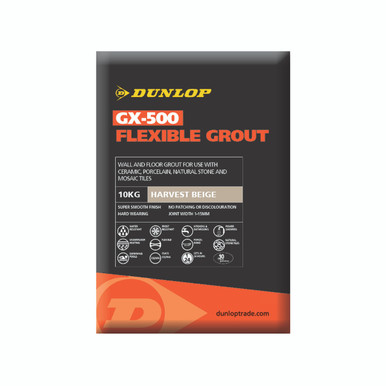 Further photograph of Dunlop GX-500 Flexible Grout Harvest Beige 10kg