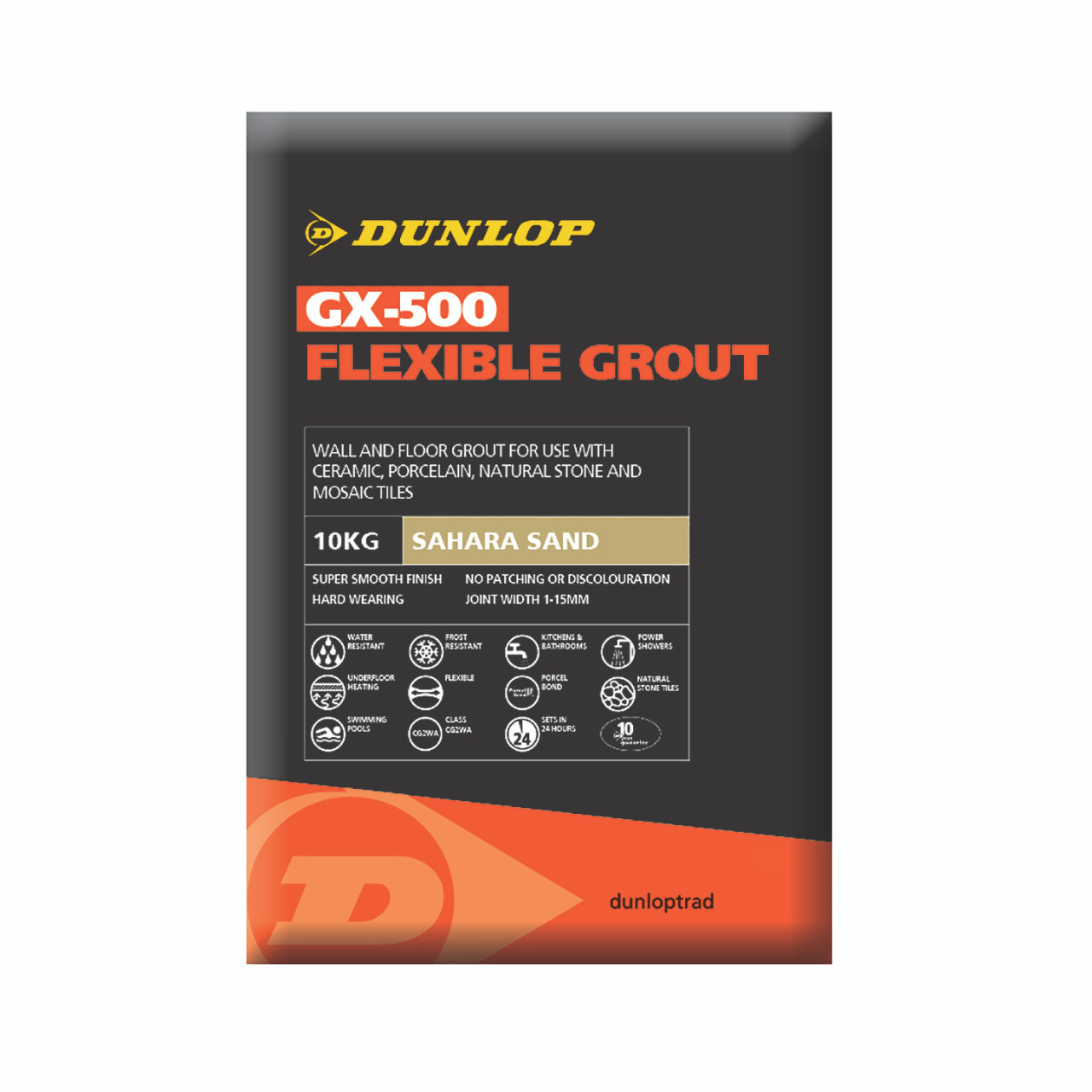 Photograph of Dunlop GX-500 Flexible Grout Sahara Sand 10kg